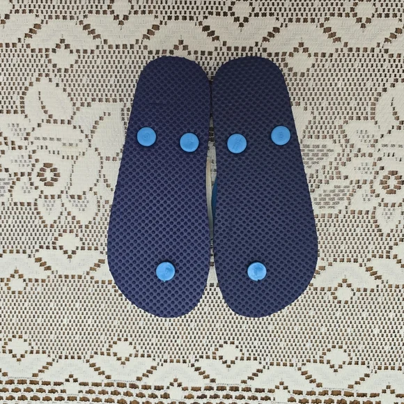 2pk NWT Boys Sandals Blue T-Rex Dinosaur Flip Flops And Black Slide Shoes 11 12 - Picture 3 of 7